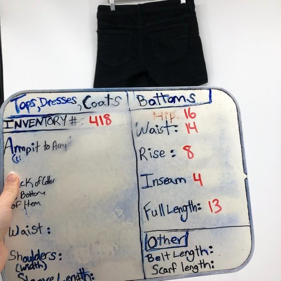 American Eagle black denim super stretch shorts size 4 jean shorts - Picture 10 of 12